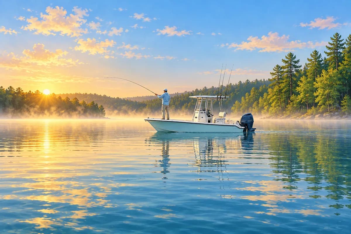 Freshwater fishing illustration