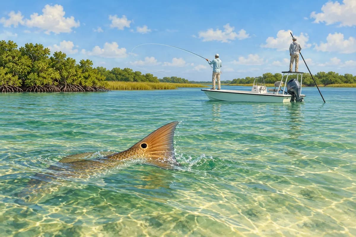 Inshore fishing illustration