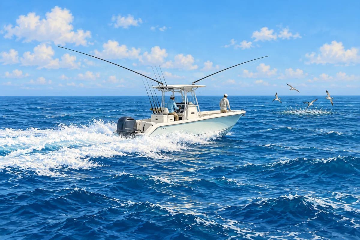 Offshore fishing illustration
